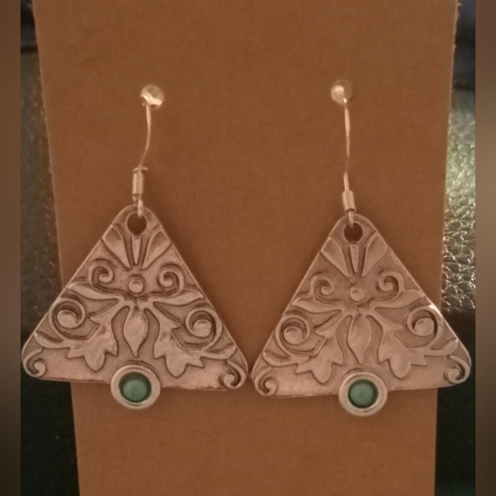 Elegant Silver and Turquoise Earrings